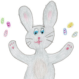 Hoppy Påsk - Grått Bunny - kort