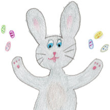 Hoppy Påsk - Grått Bunny - kort