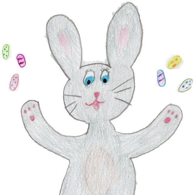 Hoppy Påsk - Grått Bunny - kort (Skapare uppladdad)