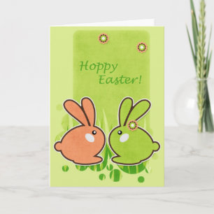 Hoppy Påsk! Hälsningskort med Påskhare Helgkort