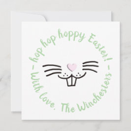 Hoppy Påsk lustig, ansikte tecknad anpassningsbar Julkort