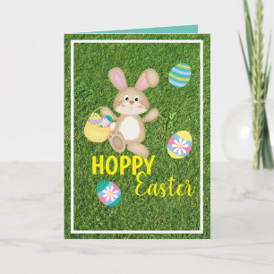 Hoppy Påsk, mappat gratulationskort för kanin Kort