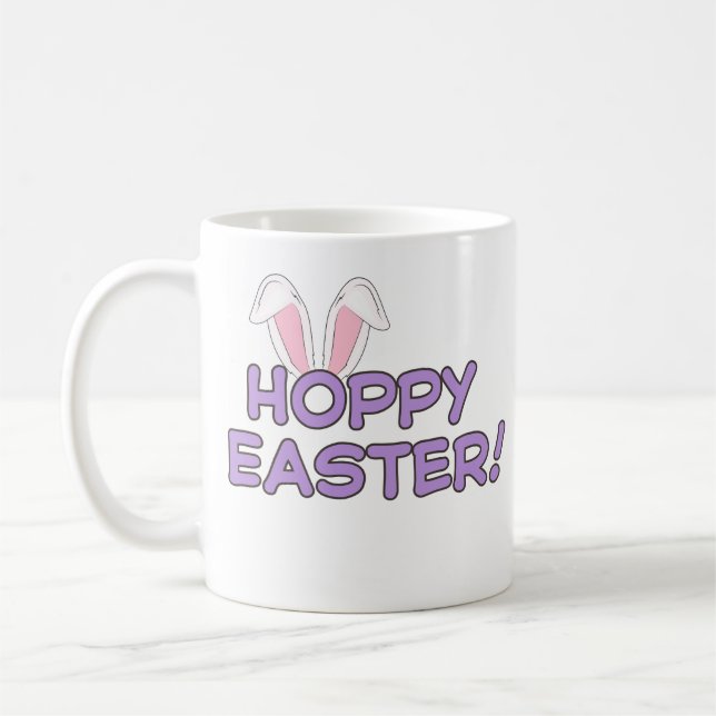 Hoppy Påsk Mugg | Cute Bunny Design (Vänster)