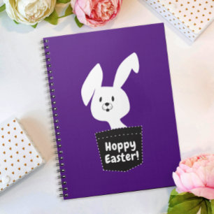 Hoppy Påsk önskar sig vit bunny på Lila Anteckningsbok