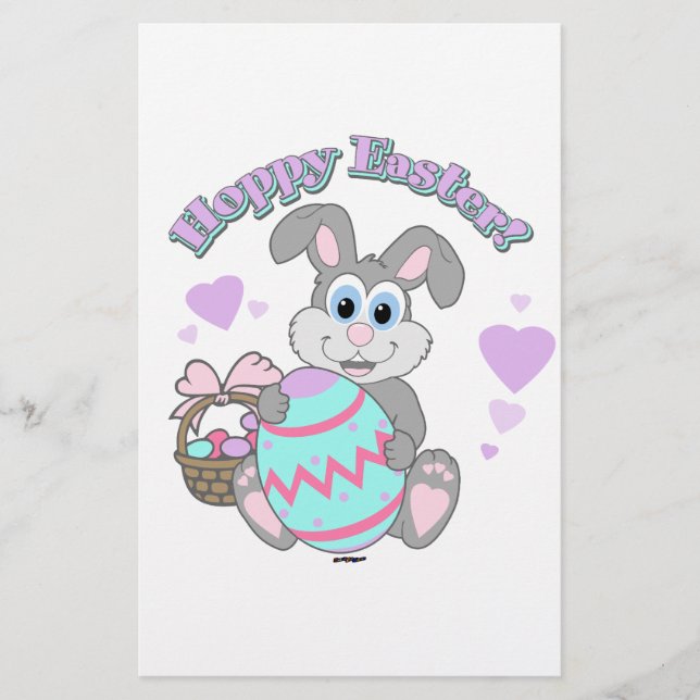 Hoppy Påsk! Påskhare Brevpapper (Framsida)