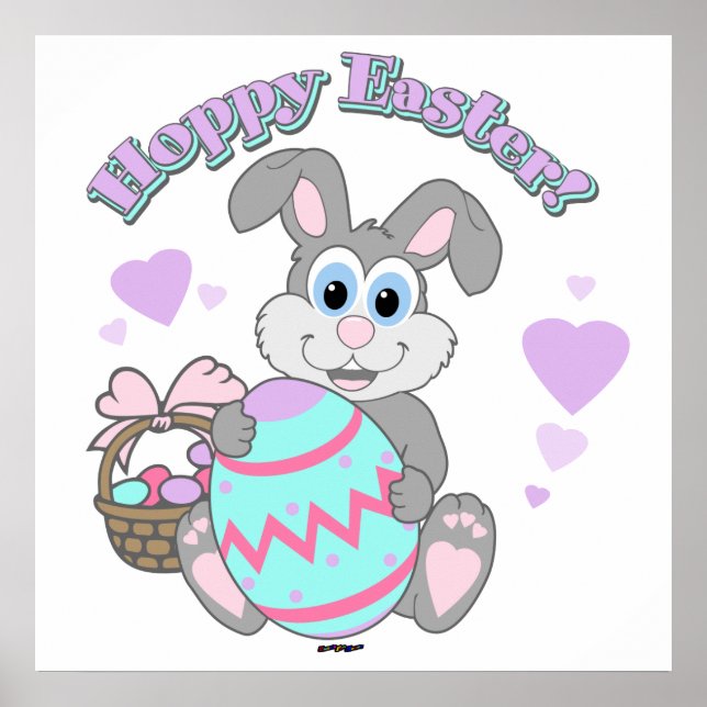 Hoppy Påsk! Påskhare Poster (Framsidan)