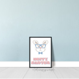 Hoppy Påsk Printable Vår Wall Art Poster