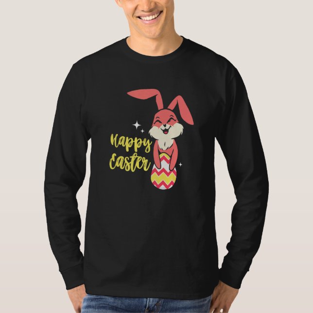 Hoppy Påsk Rabbit Egg Hunt Bunny Vår Påsk E T Shirt (Framsida)