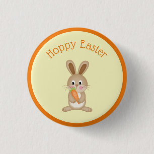 Hoppy Påsk Rabbit med Carrot Knapp