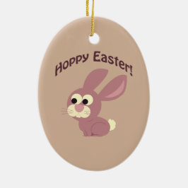 Hoppy Påsk Rosa Bunny Julgransprydnad Keramik