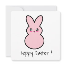 Hoppy Påsk Rosa Cute Bunny Card