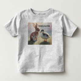 Hoppy påsk-skjorta med baby anka och bunny t shirt