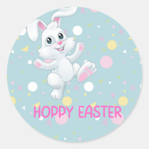 Hoppy Påsk Sticker Runt Klistermärke