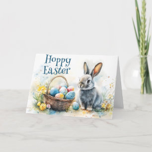 Hoppy Påsk Watercolor Kort