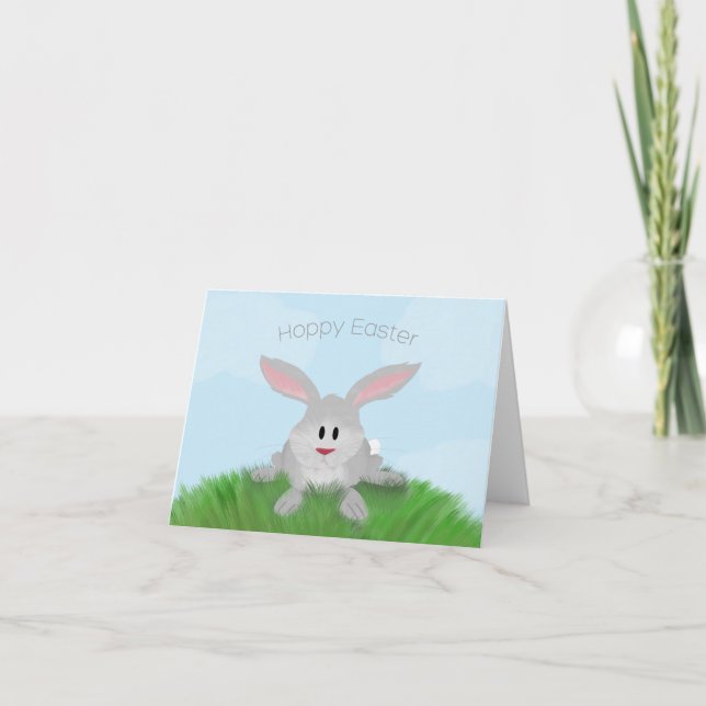 Hoppy Påskhare Card Kort (Framsida)