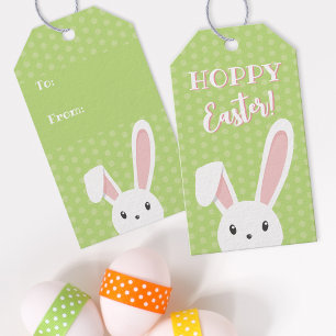 Hoppy Påskhare Cute Funny Vår Grönt Presentetikett