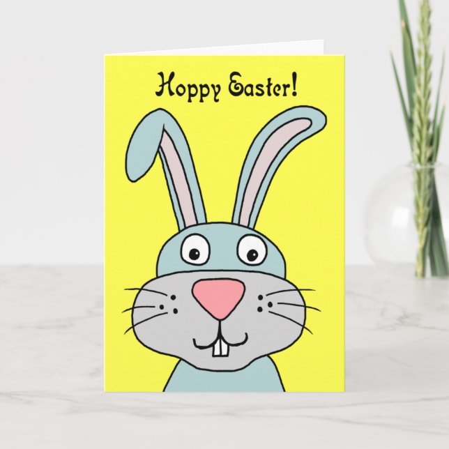 Hoppy Påskhare Greeting Card Helgkort (Framsida)