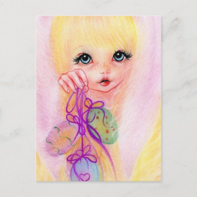 Hoppy påskhare-vykort helg vykort (Framsida)