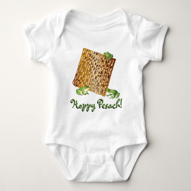 "Hoppy Pesach" Baby Bodykostym T Shirt (Framsida)