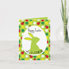 🐰 Hoppy Pickleball Påsk, söt grönt Kort