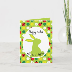 🐰 Hoppy Pickleball Påsk, söt grönt Kort