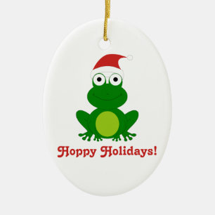 Hoppy prydnad för jul för helgdagarSanta groda Julgransprydnad Keramik