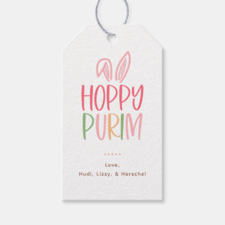 Hoppy Purim Bunny Ears Presentetikett