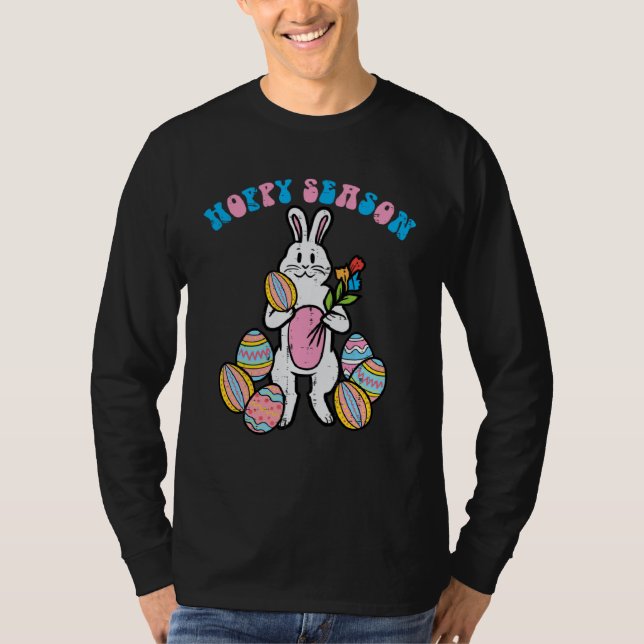 Hoppy Season Easter Bunny Egg Rose Men Boys Kids T T Shirt (Framsida)