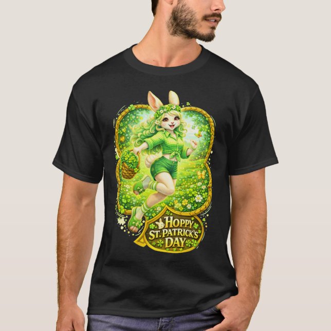 Hoppy St Patricks Day T Shirt (Framsida)