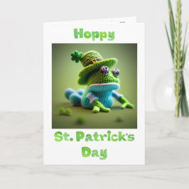 Hoppy St patrick's day Wooly Frog Card Kort