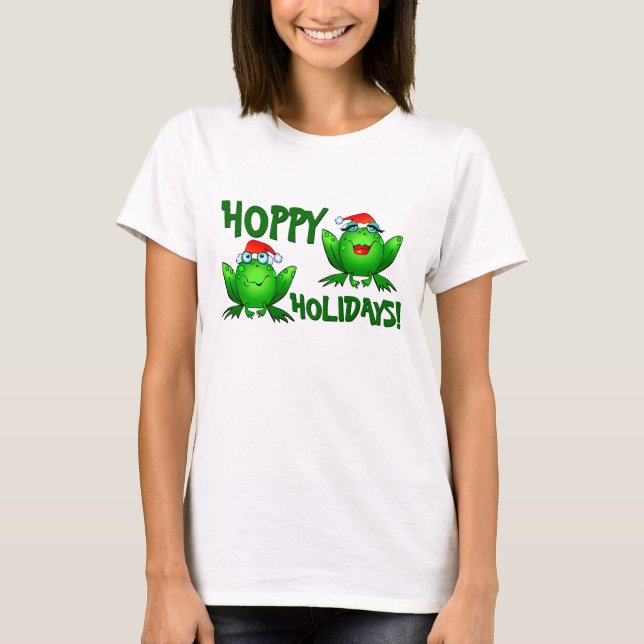 Hoppy text för grönt för skjorta för t shirt (Framsida)