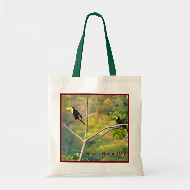 Hoppy Toucans Tote Bag Tygkasse (Framsidan)