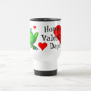 Hoppy valentin travel mug för groda för tecknad resemugg