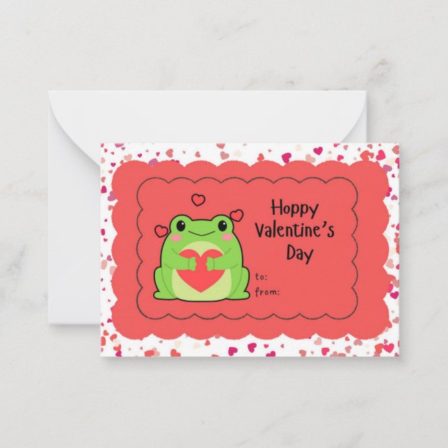 Hoppy Valentines dagskort Anteckningskort (Framsida)