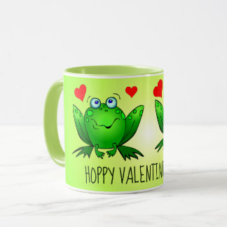 Hoppy Valentines day Cute Frogs w Hearts Mugg