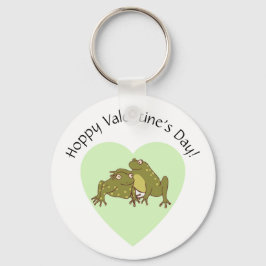 Hoppy Valentines day Funny Cute Frogs i Kärlek Nyckelring