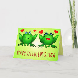 Hoppy Valentines day Roligt Cute Tecknad Frogs Hea Kort