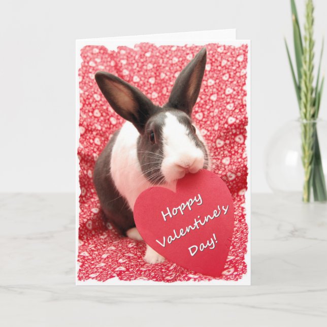 "Hoppy Valentines Day" (tom inuti) Helgkort (Framsida)