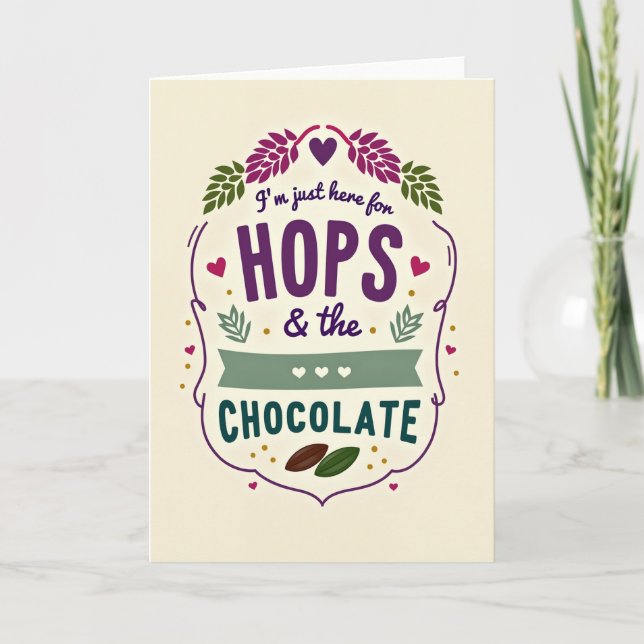 Hops And Chocolate Fun Greeting Card Kort (Framsida)