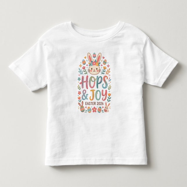 Hops & Joy Easter Shirt for Kids T (Framsida)