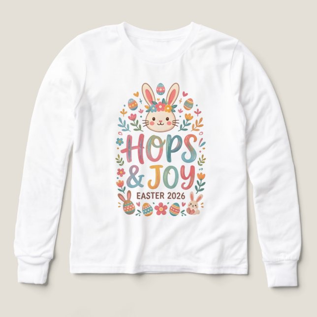 Hops & Joy Easter Shirt for Kids T (Design framsida)