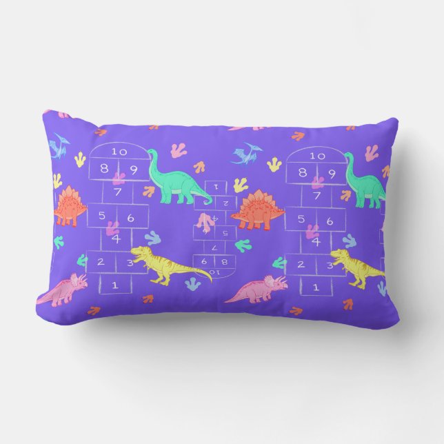 Hopscotch Dinosaur throw pillow Lumbarkudde (Framsida)