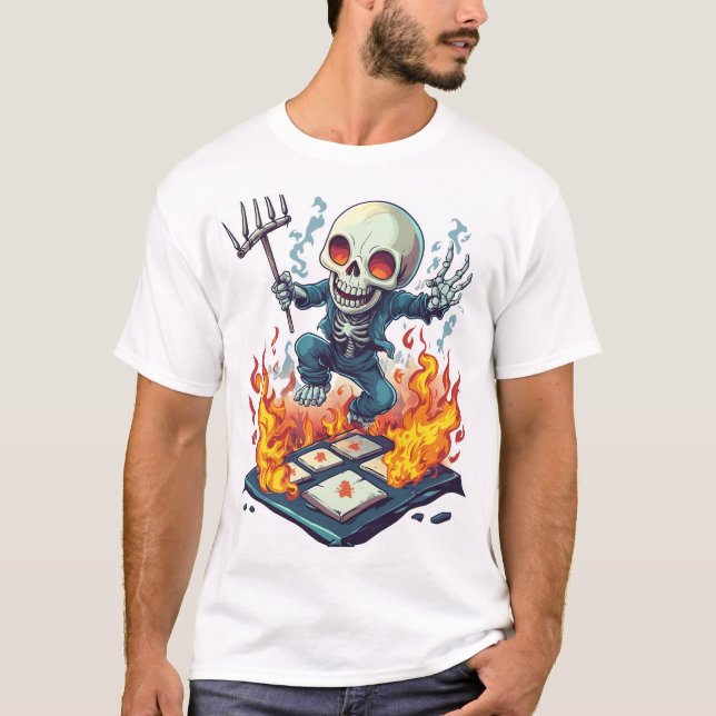 Hopscotch from Hell � Funny Demon Skull T Shirt (Framsida)