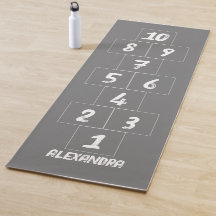 Hopscotch White Chalk Grått Yoga Mat