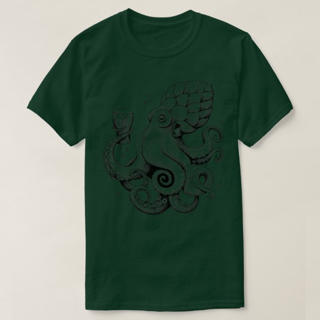 Hoptopus Beer Drinking Octopus t Shirt (Design framsida)