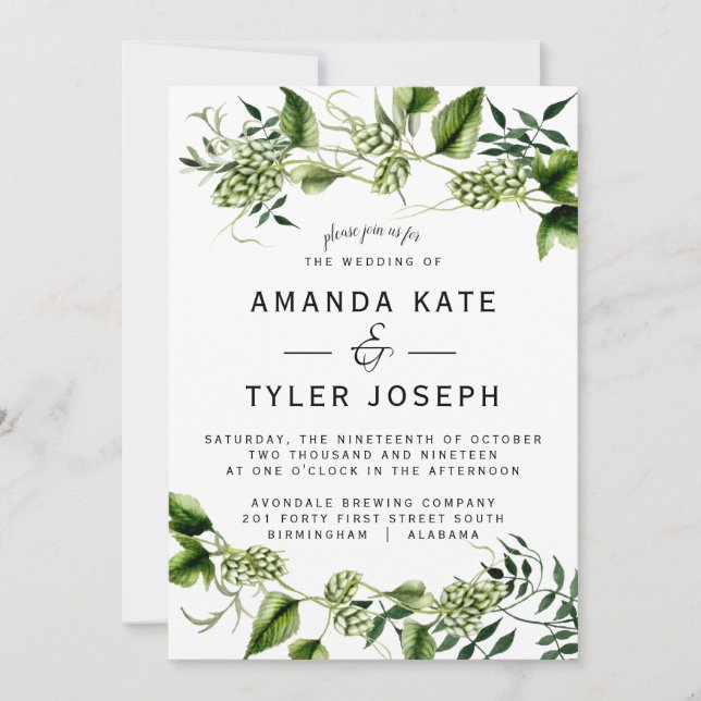 Hopvine Wedding bjudande Skutt Vine Inbjudningar (Framsida)