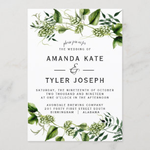 Hopvine Wedding bjudande Skutt Vine Inbjudningar