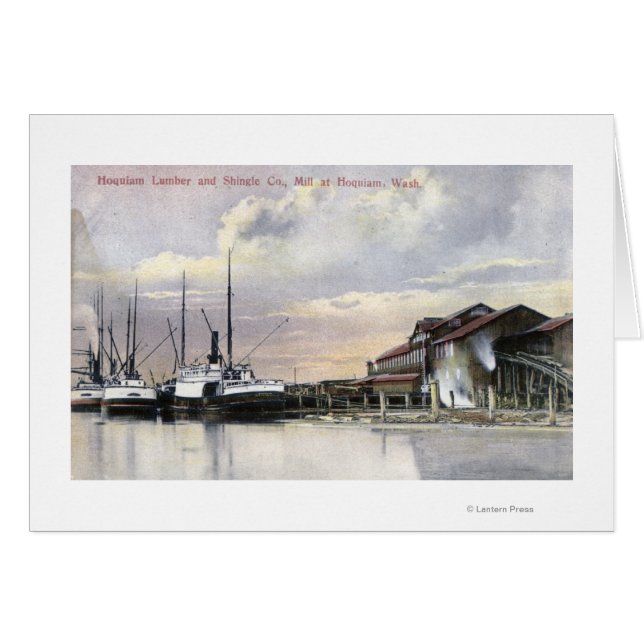 Hoquiam Lumber Mill Scene Hälsningskort (Framsidan Horizontal)
