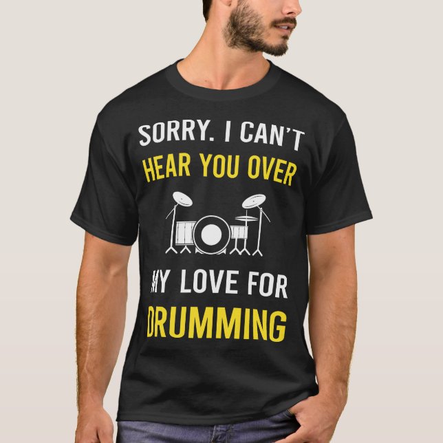 Hör dig trumma trummis trumma t shirt (Framsida)