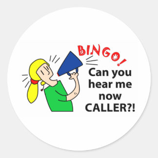 Hör du mig nu bingo caller? runt klistermärke